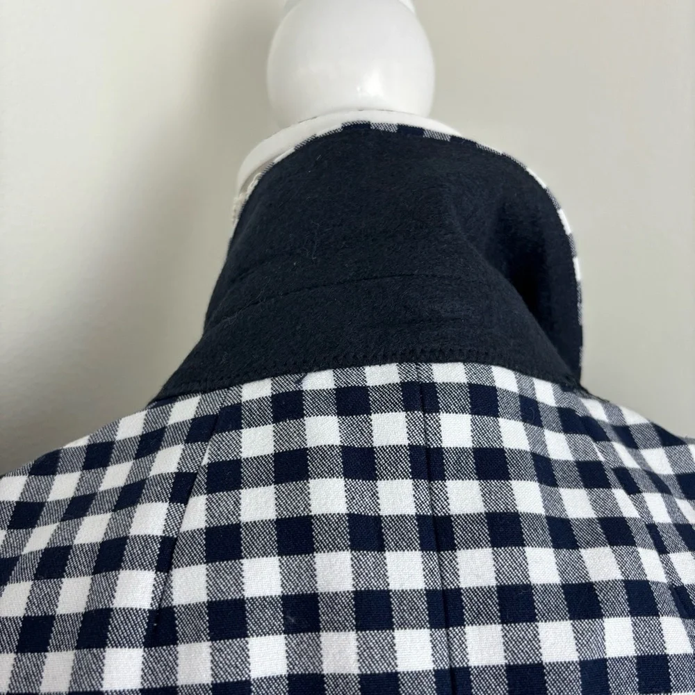 J. Crew Parke Blazer In Navy Blue and White Gingham Size 6 NWOT